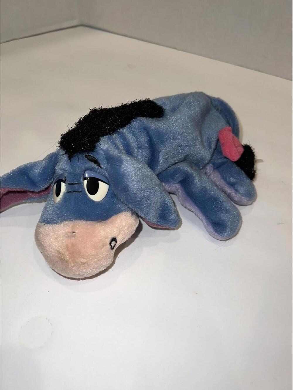 Eeyore Bean Bag Plush 8" Stuffed Animal Mattel Disney Blue Hook And Loop Tail
